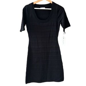Calvin Klein New w Tag  Black A Line Knit Dress.  XS. Short Sleeve